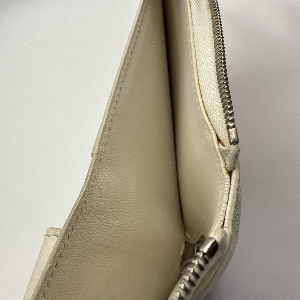 Celine Leather Bicolor Bifold Zip Around Wallet Magenta Cream - Picture 6 of 7